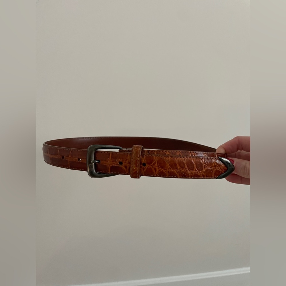 Vintage Ralph Lauren Alligator Leather Belt | purple label | 2221850 241